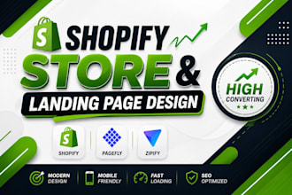 create professional shopify store shopify landing page with pagefly zipify