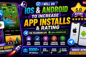 increase app installs for android IOS app on social media ads game app promotion