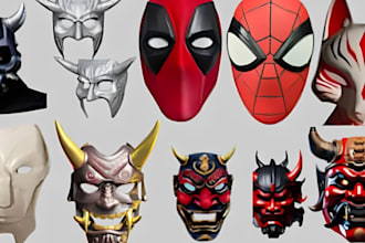 3d wearable helmet 3d cosplay model 3d mask design stl for 3d printing