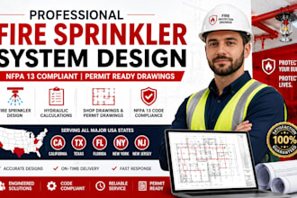design nfpa 13 fire sprinkler systems for ca, tx, fl, ny and nj permits