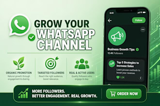 grow your whatsapp channel with organic promotion and targeted followers