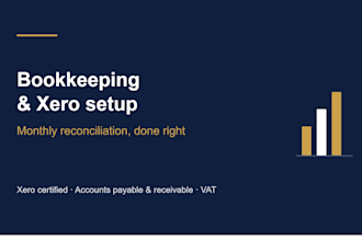 do your bookkeeping, xero setup and monthly reconciliation