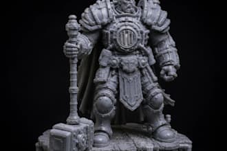 sculpt 3d armored miniature,warhammer 40k character,cosplay model for 3d print