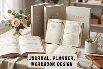 do your journal design, planner, workbook, prayer journal, kdp journal