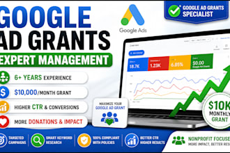 set up and manage google ad grants PPC campaigns for nonprofit