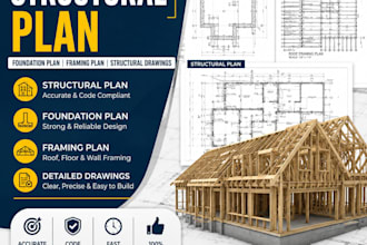 design structural plan, framing plan and foundation plan in autocad