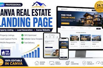 canva real estate landing page for property listing fix lead generation template