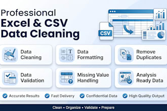 clean, format, and organize excel or CSV data