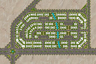 create photorealistic 3d architectural master plan site rendering urban planning