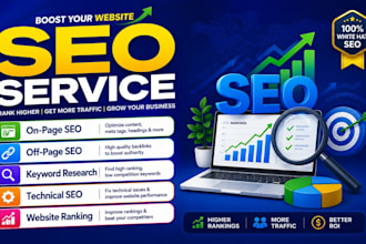 complete on page and off page SEO to rank your website