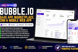 create bubble io saas app marketplace CRM and mobile web application