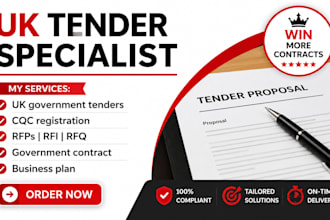 prepare wining tender proposal, rfp, bid proposal government contract