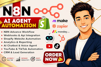 do youtube n8n automation zapier ai tiktok video shopify chatbot video ai agent