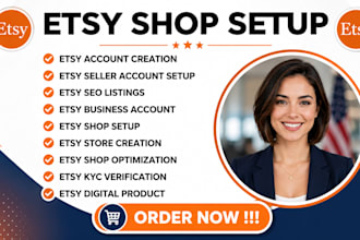 do esty account creation etsy store setup etsy SEO and etsy verification