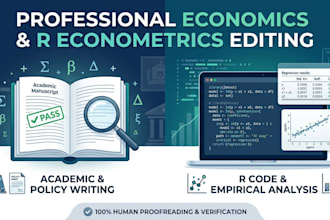 proofread economics, micro and macroeconomics, r econometrics analysis