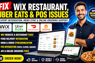 fix wix food delivery integration uber eats doordash sync and api menu