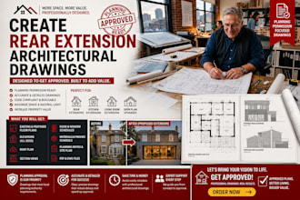 design rear extension architectural drawings architectural draft extension plans