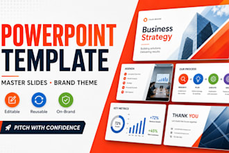 design powerpoint template, master slides for reusable brand presentation theme