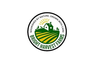 design monogram bright harvest farms logo