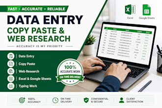 accurate data entry, copy paste and wed research