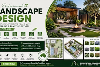 design complete landscape plans with rendering and plant selection in australia