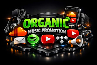 o organic soundcloud spotify youtube tidal music promotion
