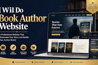 design author website, book author website, ebook website, author landing page