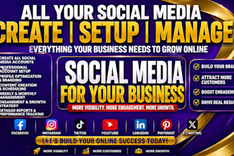 build your social media create and setup all social media account