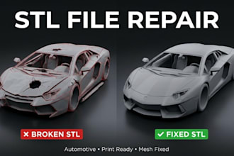 fix repair modify stl file edit obj file custom 3d model scan cleanup printing