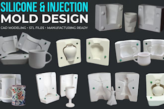 design silicone mold injection mold resin mold slip casting 3d cad model stl