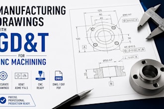 create manufacturing drawings with gdt for cnc machining