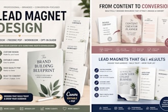 design canva lead magnet, ebook, freebie PDF and opt in workbook