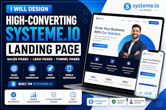 design a high converting systeme io landing page