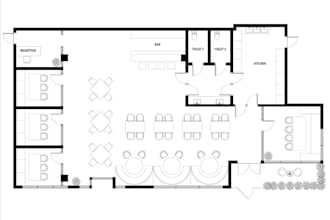 redesign restaurant floor plan,burger shop,kitchen layout,3d cafe rendering,