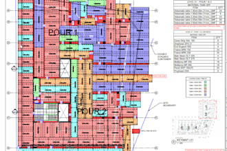 create revit 3d formwork layouts, drawings and material takeoffs