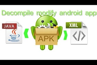 do decompile apk, reverse engineering, app modification edit recompile