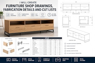 create furniture shop drawings, fabrication details