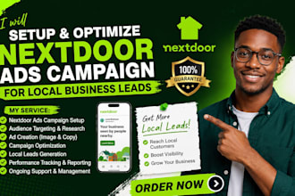 setup optimize nextdoor ads campaign for local business leads social media ads