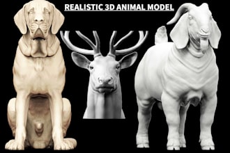 realistic 3d animal model sculpting 3d character model creature for 3d printing