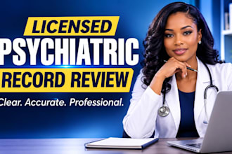 review and summarize psychiatric and medical records professionally