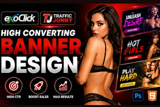 design high converting exoclick trafficjunky and display ad banners
