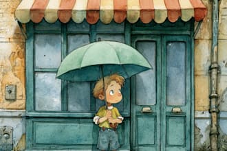 do children story book illustration watercolor picture book cover