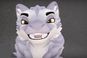 custom vrchat furry avatar fursona 3d model vtuber vrm unity vrc character fbx