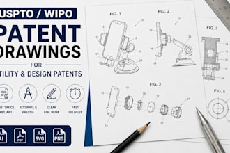 create uspto wipo patent drawings and technical illustrations