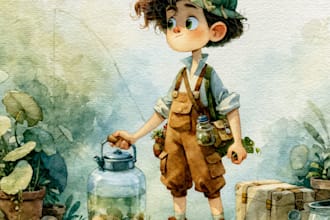 do children story book illustrtation kids illustration watercolour picture book