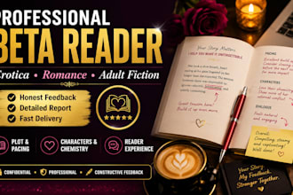 professionally beta read your erotica, romance and adult fiction