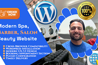 design a modern barber, spa, salon and beauty website