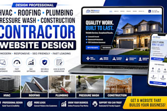 design hvac roofing plumbing pressure wash site construction contractor website
