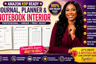 design amazon kdp journal planner and notebook interior