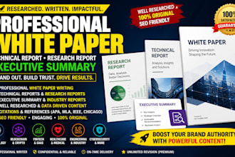 write professional white paper technical report research report executivesummary